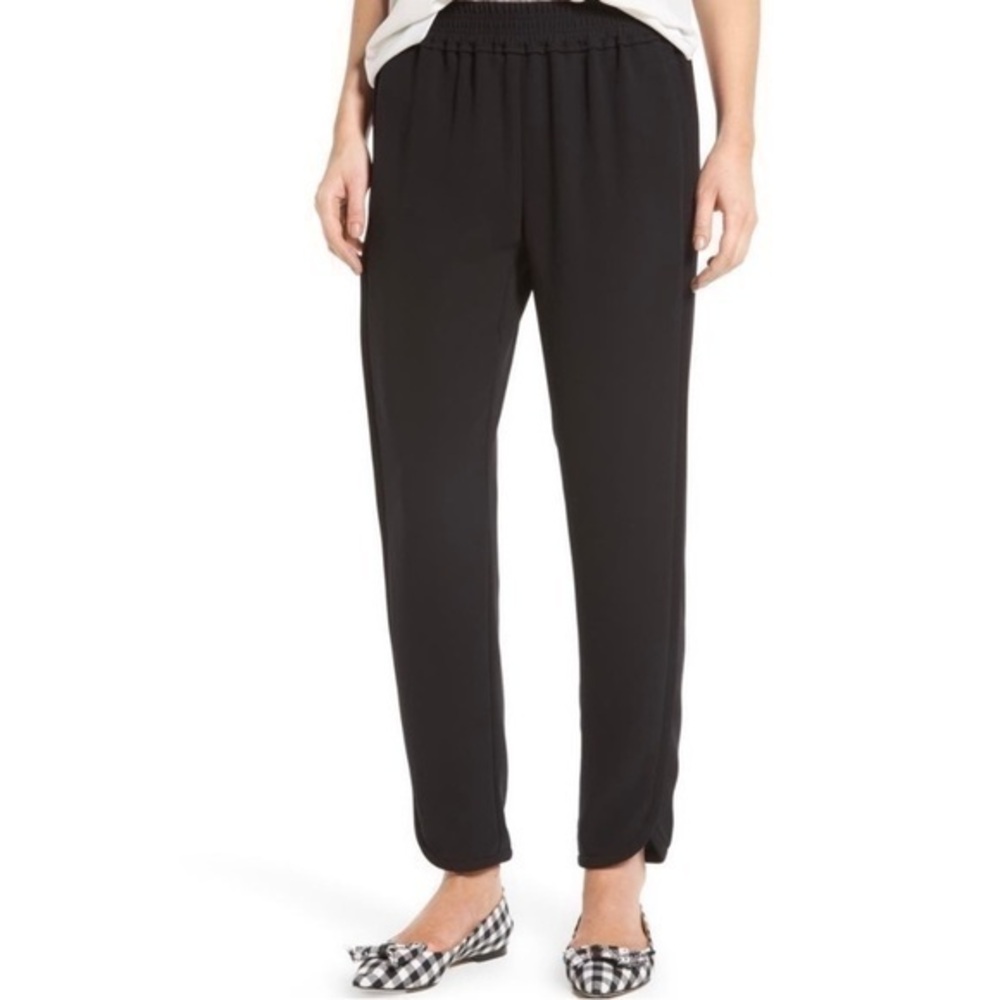 J. Crew Reese black pull on elastic waist tulip hem pocketed pants